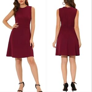 Molly & Isadora Burgundy Sleeveless Textured Knit A-Line Flared Dress 1X NWT